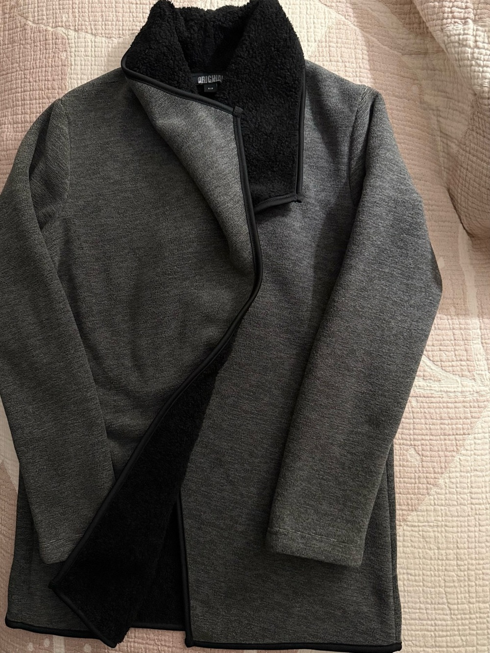 STYLISH WARM NICOLE MILLER OPEN FLEECE CARDIGAN - Picture 4 of 12
